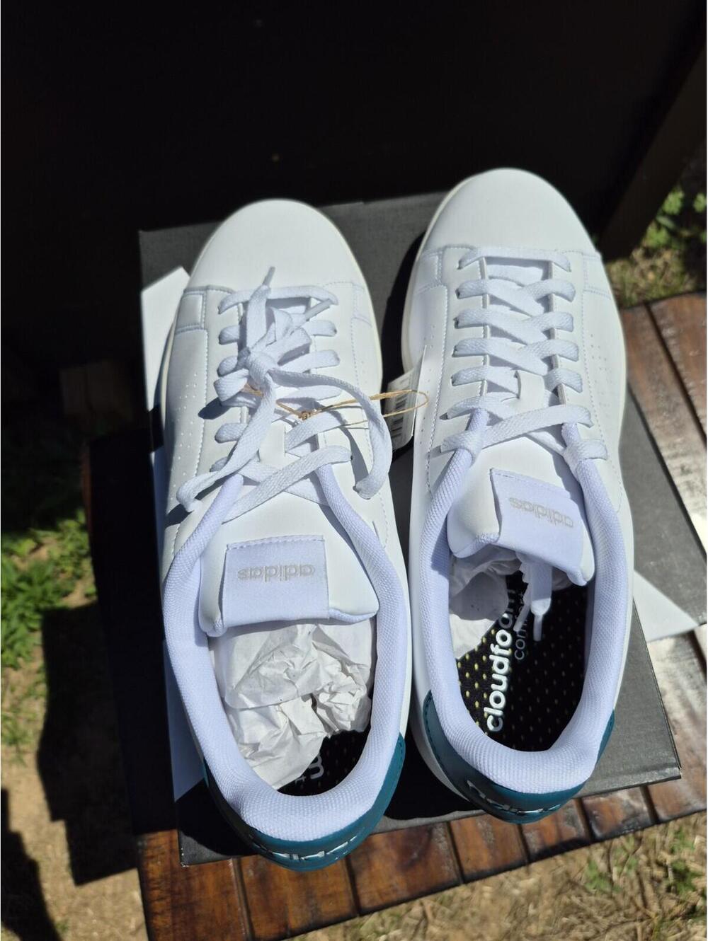 Adidas ADVANTAGE Mens Size 11.5 NEW w Box GW5537 White Tennis Shoes $70 Sneakers - Picture 7 of 9
